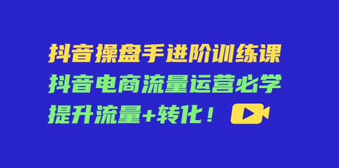 图片[1]-抖音操盘手进阶训练课：抖音电商流量运营必学，提升流量+转化-课程网